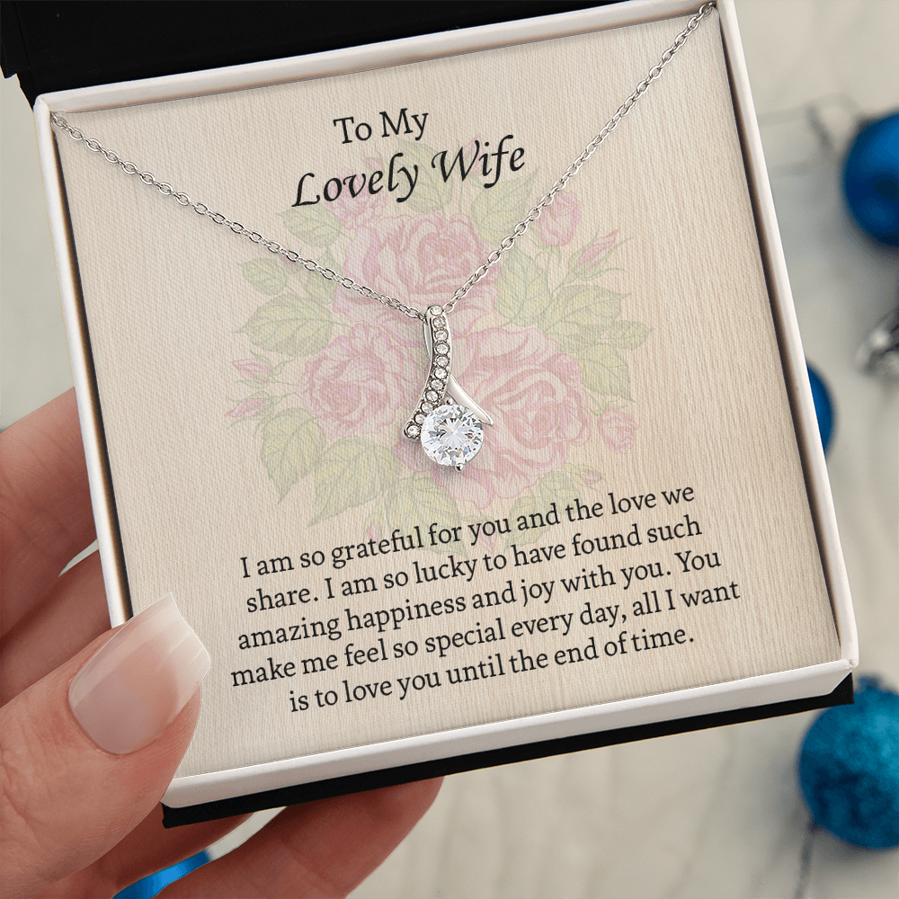 To My Lovely Wife Alluring Beauty necklace, Wife Jewelry, Anniversary Gift for Wife, Wife Birthday Gift, Necklace for Wife