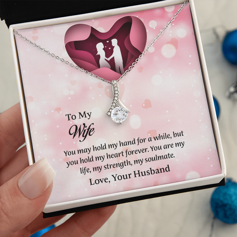 To My Wife Alluring Beauty Necklace, Wife Jewelry, Message Card Jewelry, Anniversary Gift for Wife, Wife Birthday Gift, Necklace for Wife