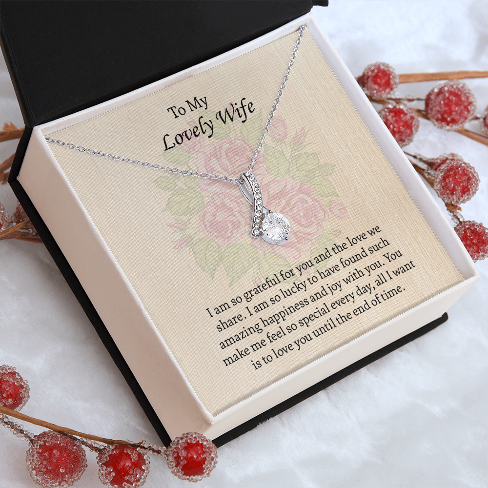 To My Lovely Wife Alluring Beauty necklace, Wife Jewelry, Anniversary Gift for Wife, Wife Birthday Gift, Necklace for Wife