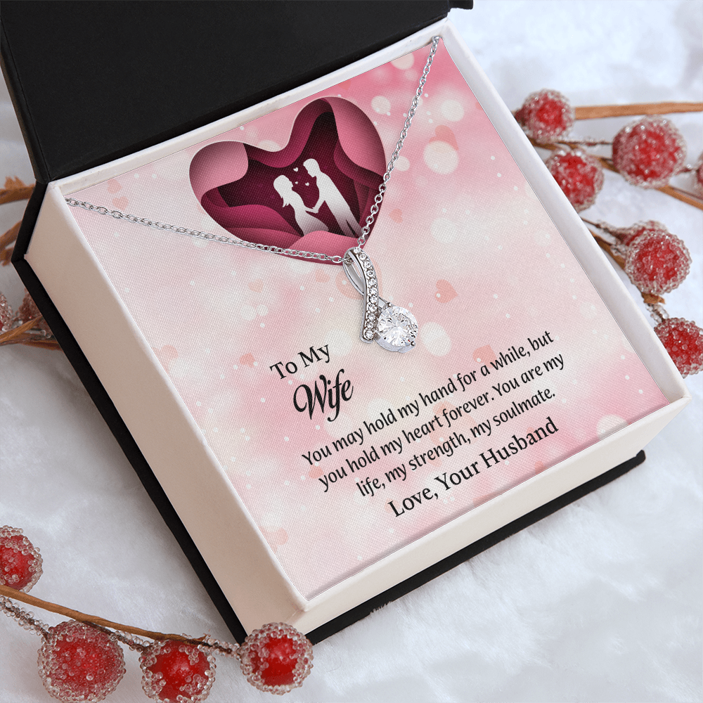 To My Wife Alluring Beauty Necklace, Wife Jewelry, Message Card Jewelry, Anniversary Gift for Wife, Wife Birthday Gift, Necklace for Wife