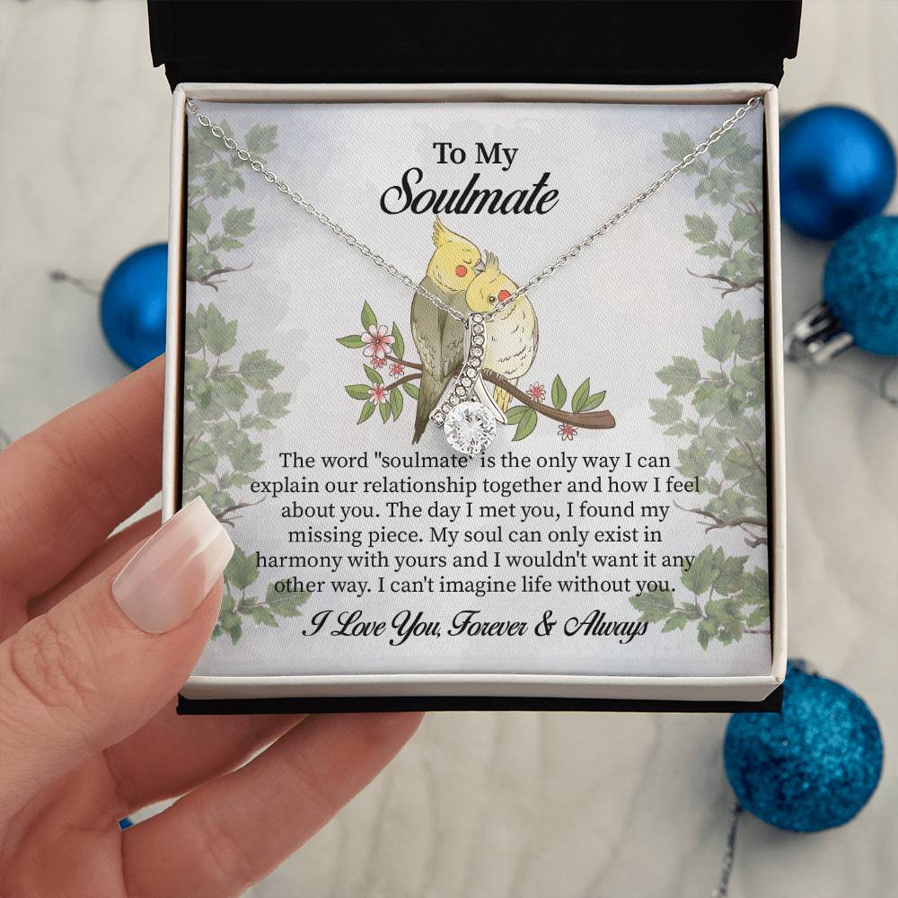 UNIDAZE To My Soulmate Necklace Gift for Wife From Husband Romantic Valentine Jewelry For Wife Anniversary Gift Fiancée Birthday Present Girlfriend ShineOn Fulfillment C30084TG C30084TR PB23-WOOD PT-4363 TNM-1 USER-188348