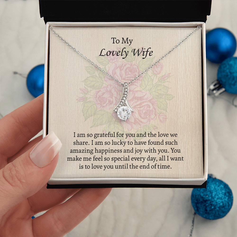 To My Lovely Wife Alluring Beauty necklace, Wife Jewelry, Anniversary Gift for Wife, Wife Birthday Gift, Necklace for Wife