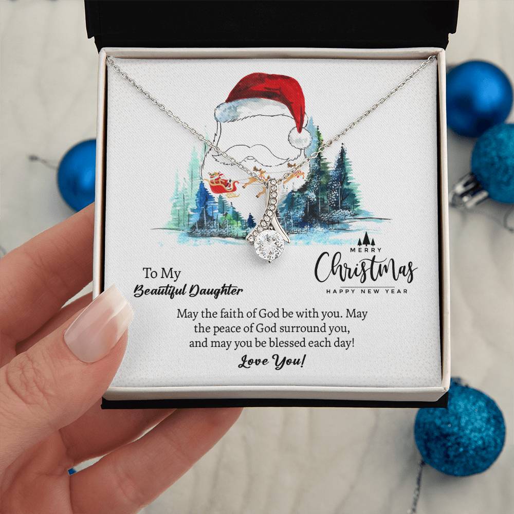 UNIDAZE My Beautiful Daughter Alluring Beauty Necklace, Gift For Daughter, Mother Daughter Gift, Gift From Dad, Daughter Christmas Gift ShineOn Fulfillment C30084TG C30084TY PB23-WOOD PT-4363 TNM-1 USER-188348