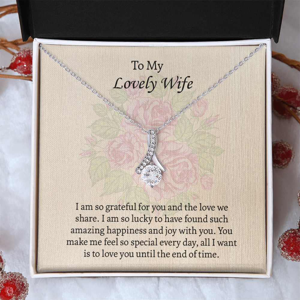 To My Lovely Wife Alluring Beauty necklace, Wife Jewelry, Anniversary Gift for Wife, Wife Birthday Gift, Necklace for Wife