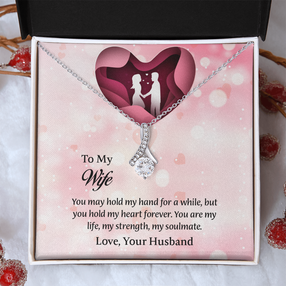 To My Wife Alluring Beauty Necklace, Wife Jewelry, Message Card Jewelry, Anniversary Gift for Wife, Wife Birthday Gift, Necklace for Wife