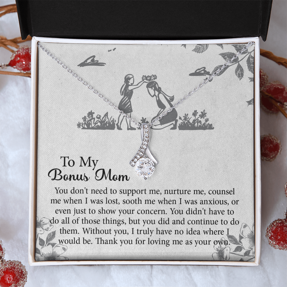 To my Bonus Mom Gift, Meaningful Second Mom Necklace, Mothers Day Necklace For Step Mom, Wedding Second Mom Present