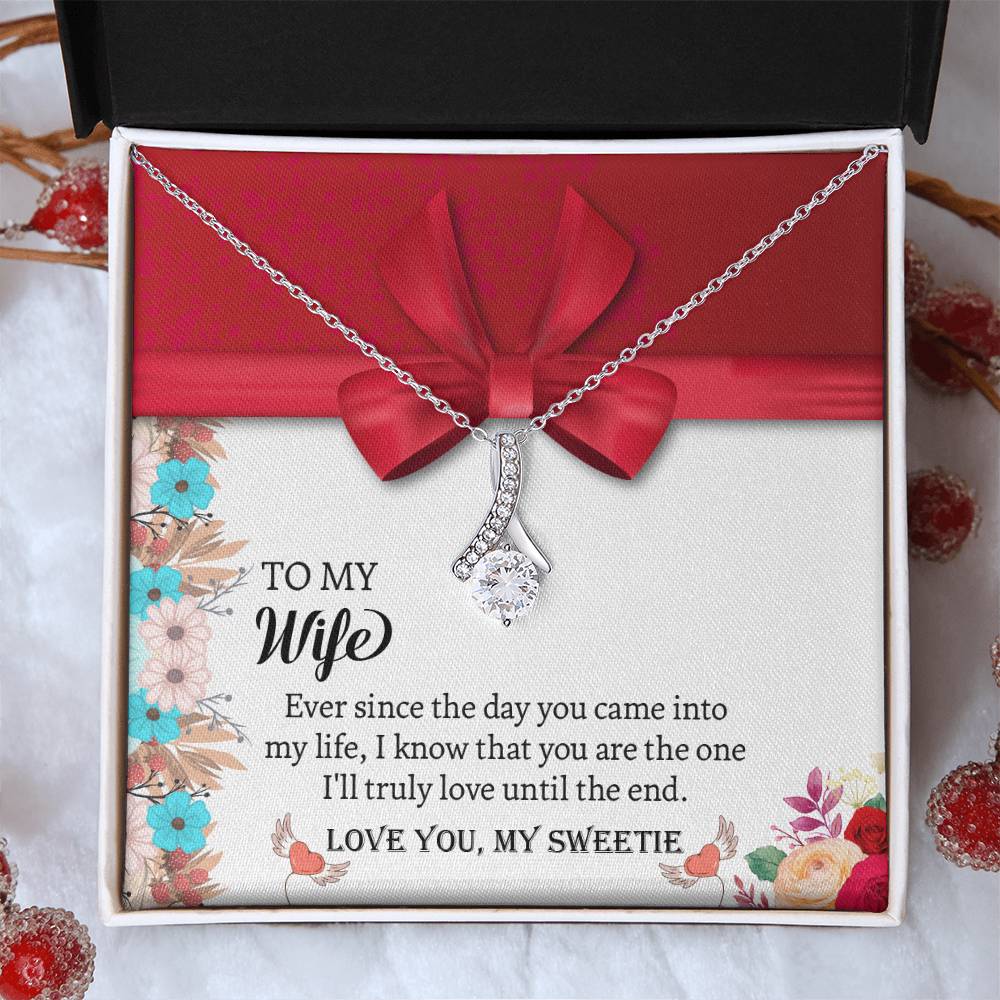 To My Wife Alluring Beauty necklace, Necklace Gift for Wife, Anniversary Gift for Wife, Wife Birthday Gift