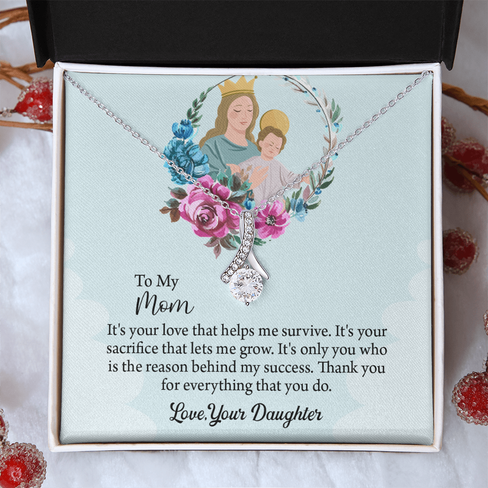 To My Mom Gift Alluring Beauty Necklace, Mothers Day Necklace, Birthday Gift From Daughter, Gift For Mom