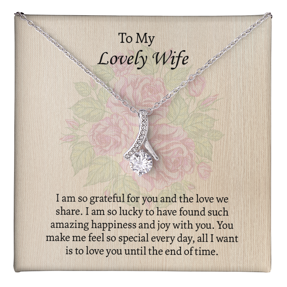 To My Lovely Wife Alluring Beauty necklace, Wife Jewelry, Anniversary Gift for Wife, Wife Birthday Gift, Necklace for Wife