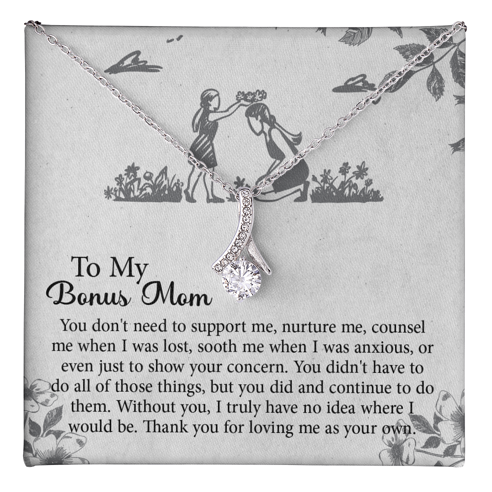 To my Bonus Mom Gift, Meaningful Second Mom Necklace, Mothers Day Necklace For Step Mom, Wedding Second Mom Present