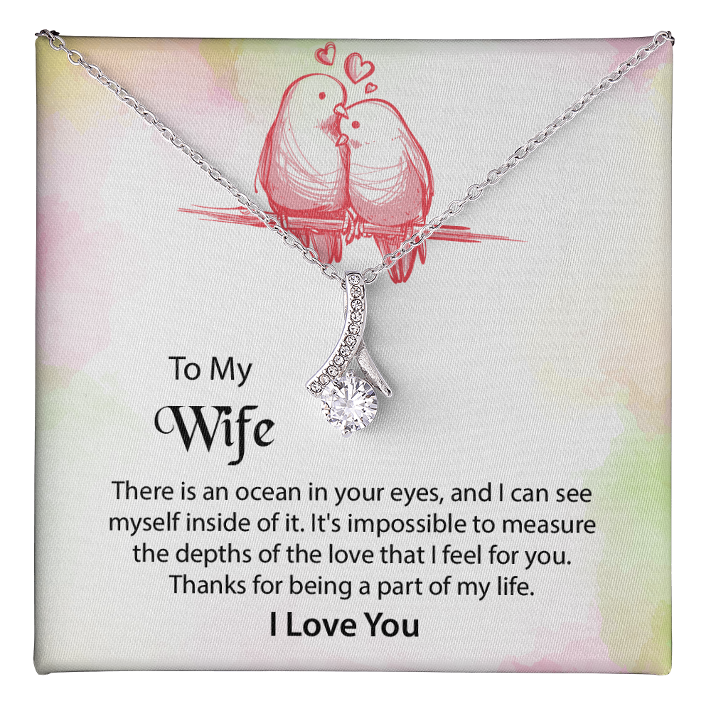 To My Wife Alluring Beauty Necklace, Message Card Jewelry, Anniversary Gift for Wife, Wife Birthday Gift, Mothers Day Gift for Wife