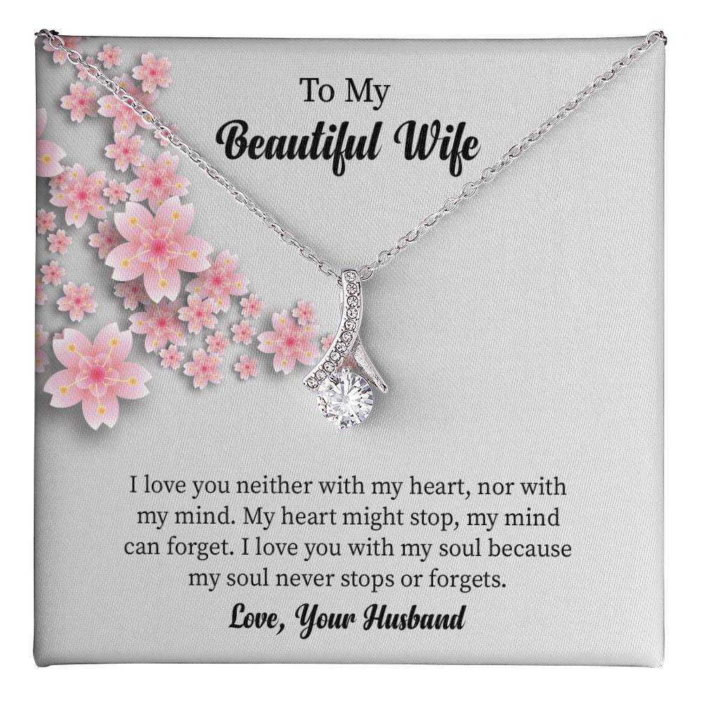 To My Beautiful Wife Alluring Beauty Necklace, Romantic Anniversary Gift for Wife, Wife Birthday Gift, Necklace for Wife