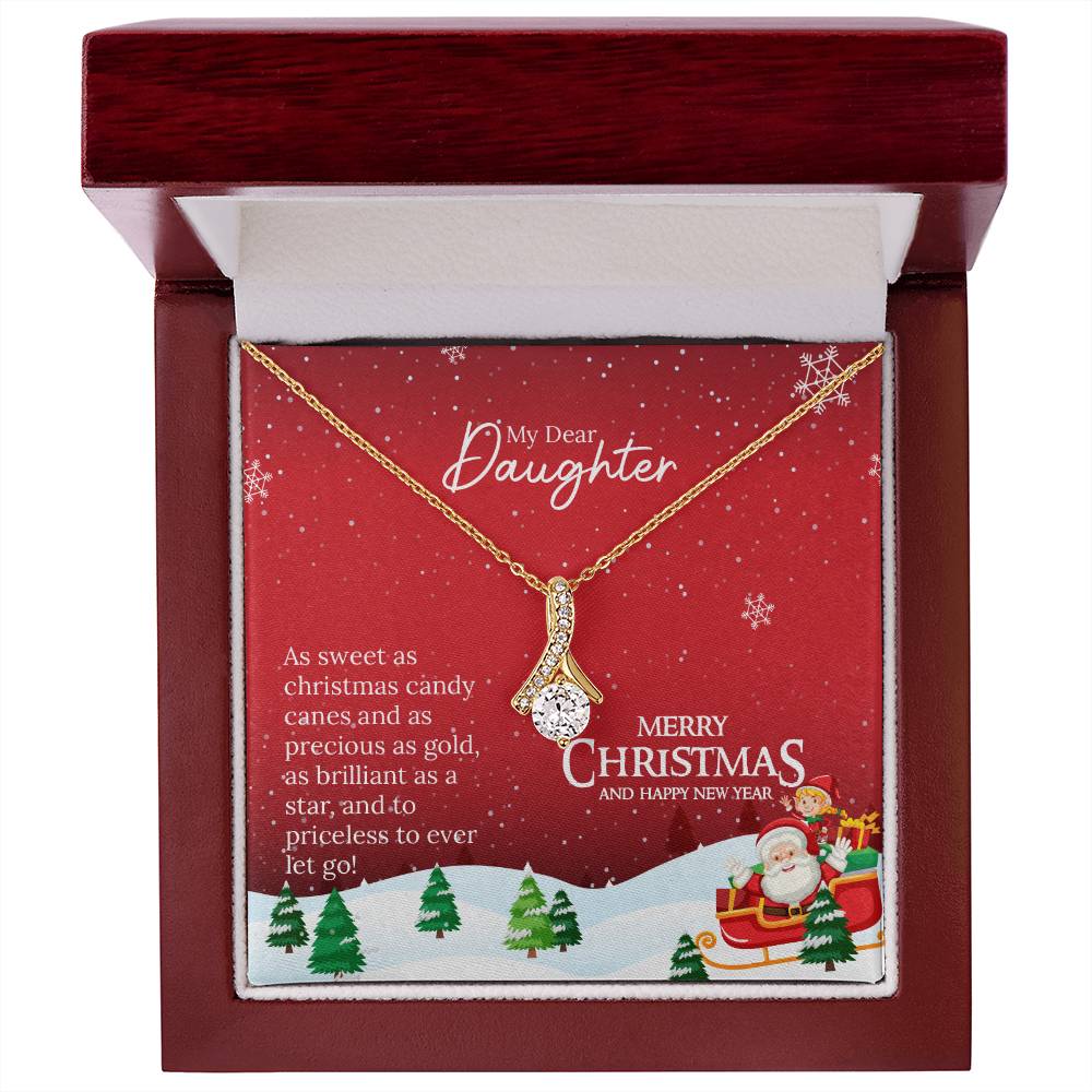 UNIDAZE My Dear Daughter Alluring Beauty Message Card Necklace, Daughter Christmas Gift, Mother Daughter Gift, Gift For Daughter ShineOn Fulfillment C30084TG C30084TY PB23-WOOD PT-4363 TNM-1 USER-188348