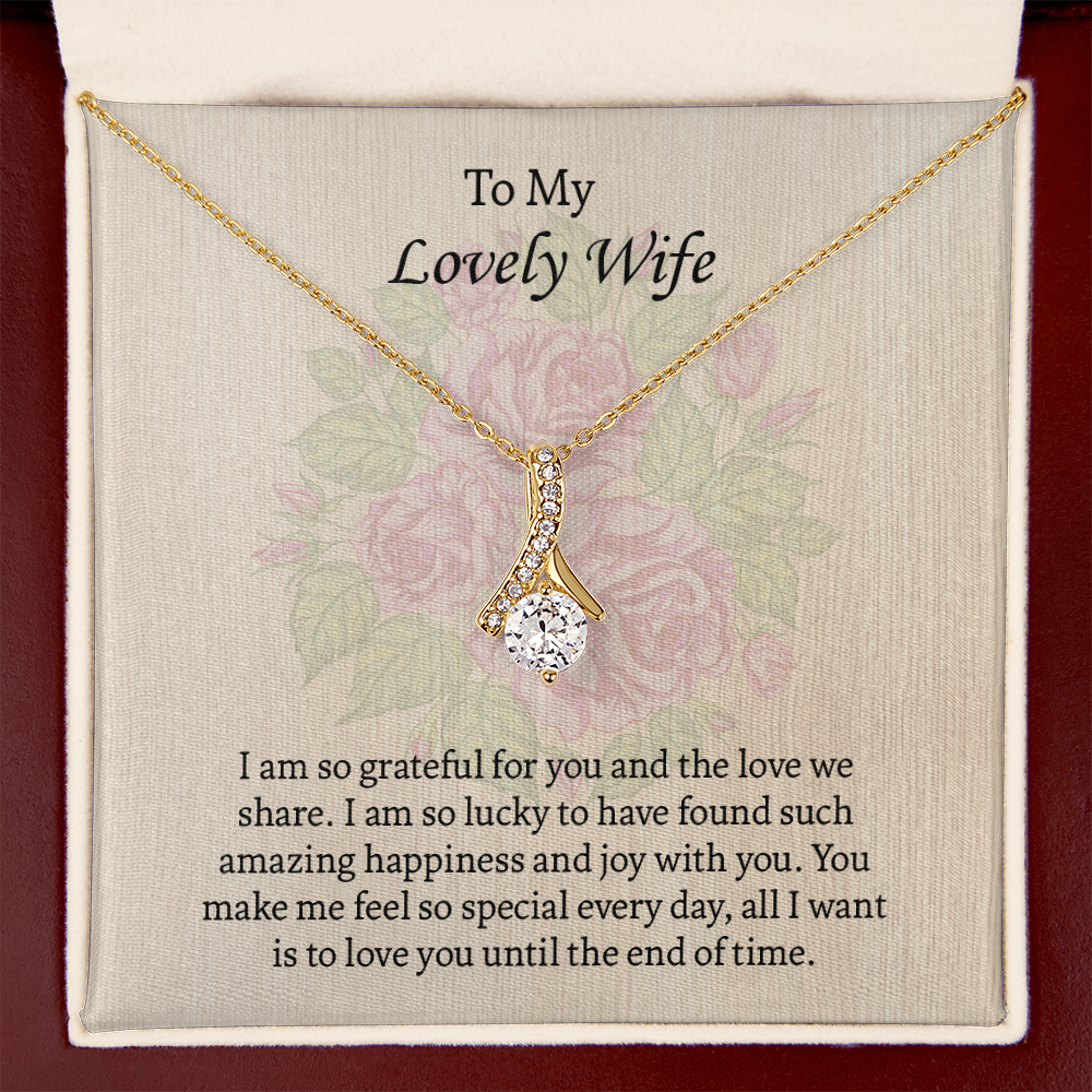 To My Lovely Wife Alluring Beauty necklace, Wife Jewelry, Anniversary Gift for Wife, Wife Birthday Gift, Necklace for Wife