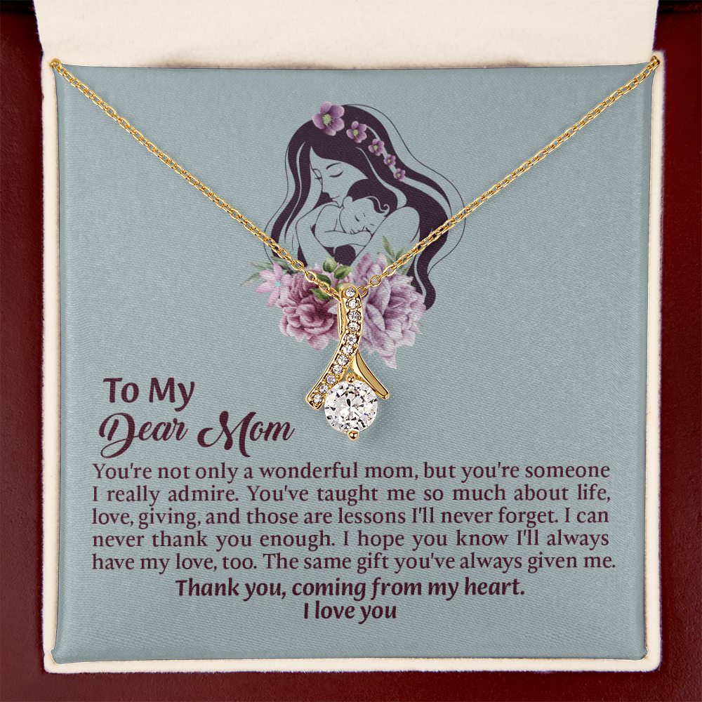 Dear Mom Alluring Beauty Necklace, Thoughtful Present from Son, Mom Necklace From daughter, Mothers Day Gift for Mom