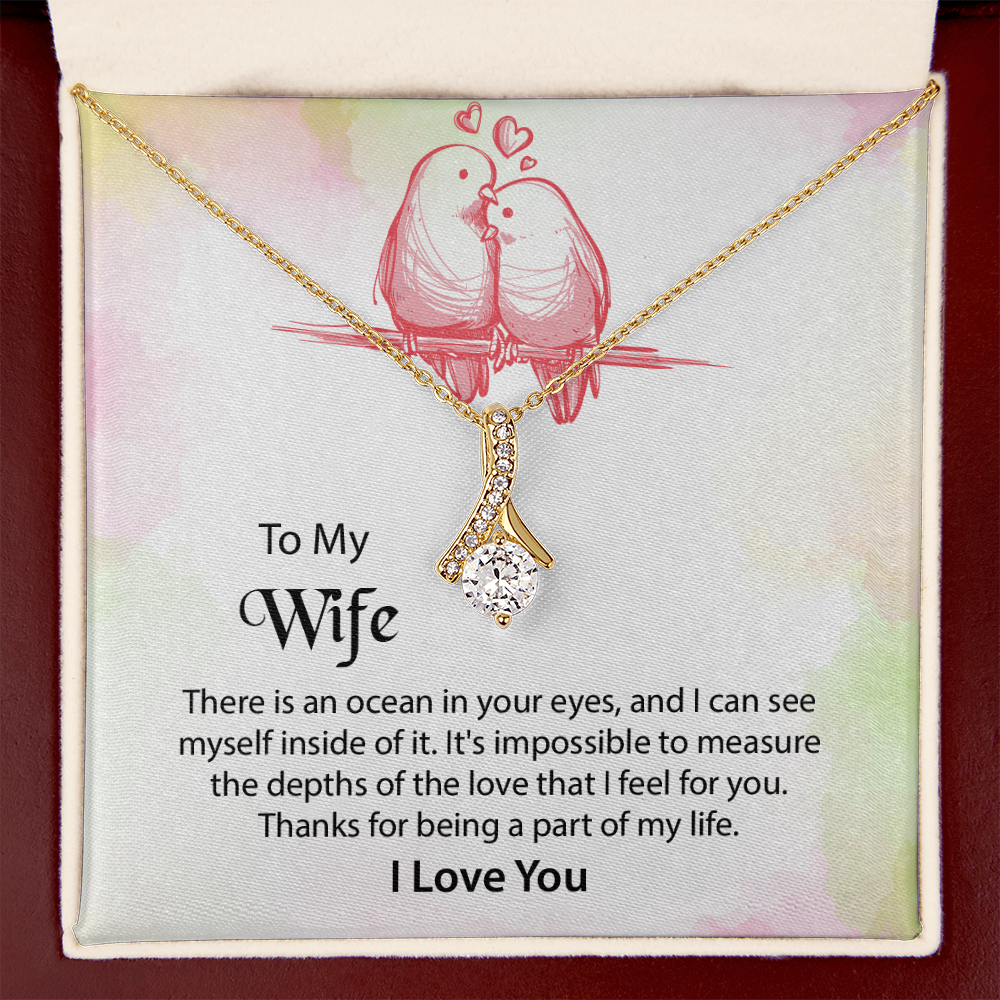 To My Wife Alluring Beauty Necklace, Message Card Jewelry, Anniversary Gift for Wife, Wife Birthday Gift, Mothers Day Gift for Wife