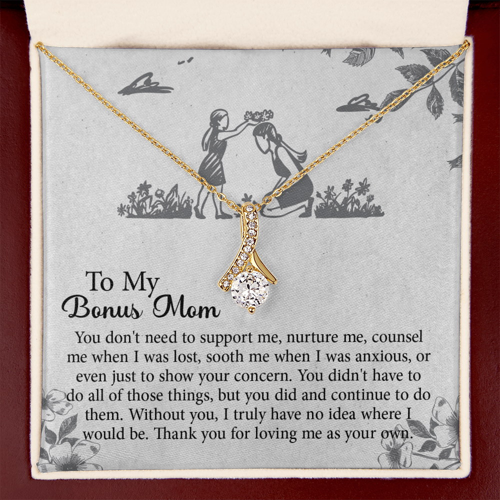 To my Bonus Mom Gift, Meaningful Second Mom Necklace, Mothers Day Necklace For Step Mom, Wedding Second Mom Present