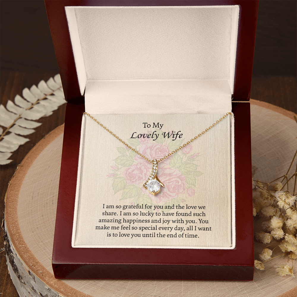 To My Lovely Wife Alluring Beauty necklace, Wife Jewelry, Anniversary Gift for Wife, Wife Birthday Gift, Necklace for Wife