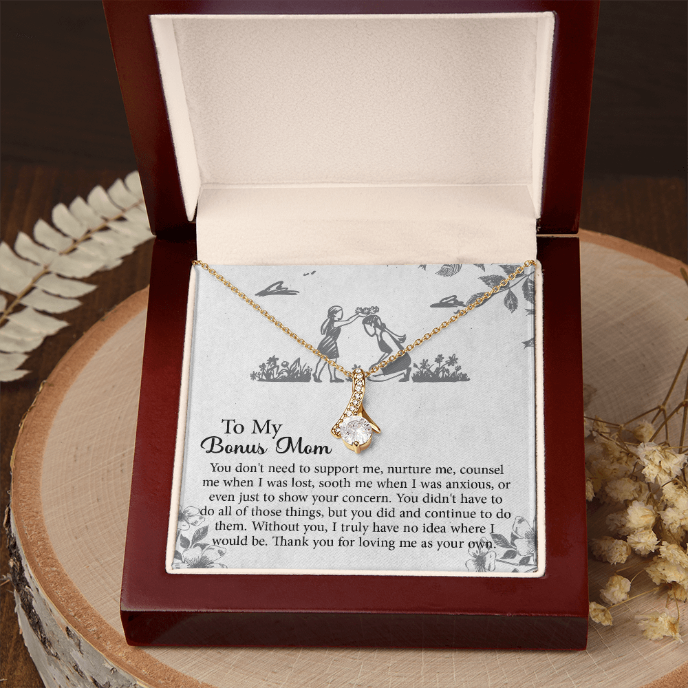 To my Bonus Mom Gift, Meaningful Second Mom Necklace, Mothers Day Necklace For Step Mom, Wedding Second Mom Present