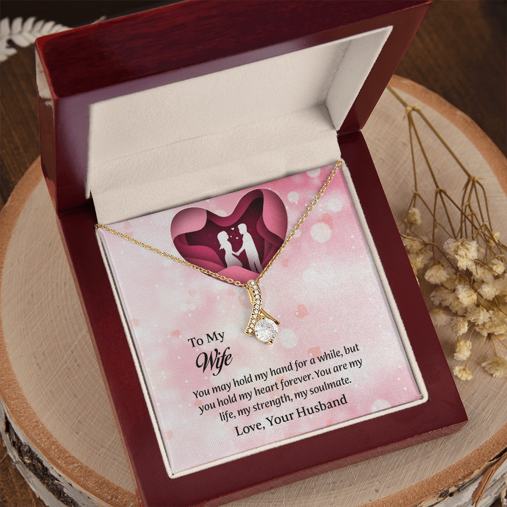 To My Wife Alluring Beauty Necklace, Wife Jewelry, Message Card Jewelry, Anniversary Gift for Wife, Wife Birthday Gift, Necklace for Wife