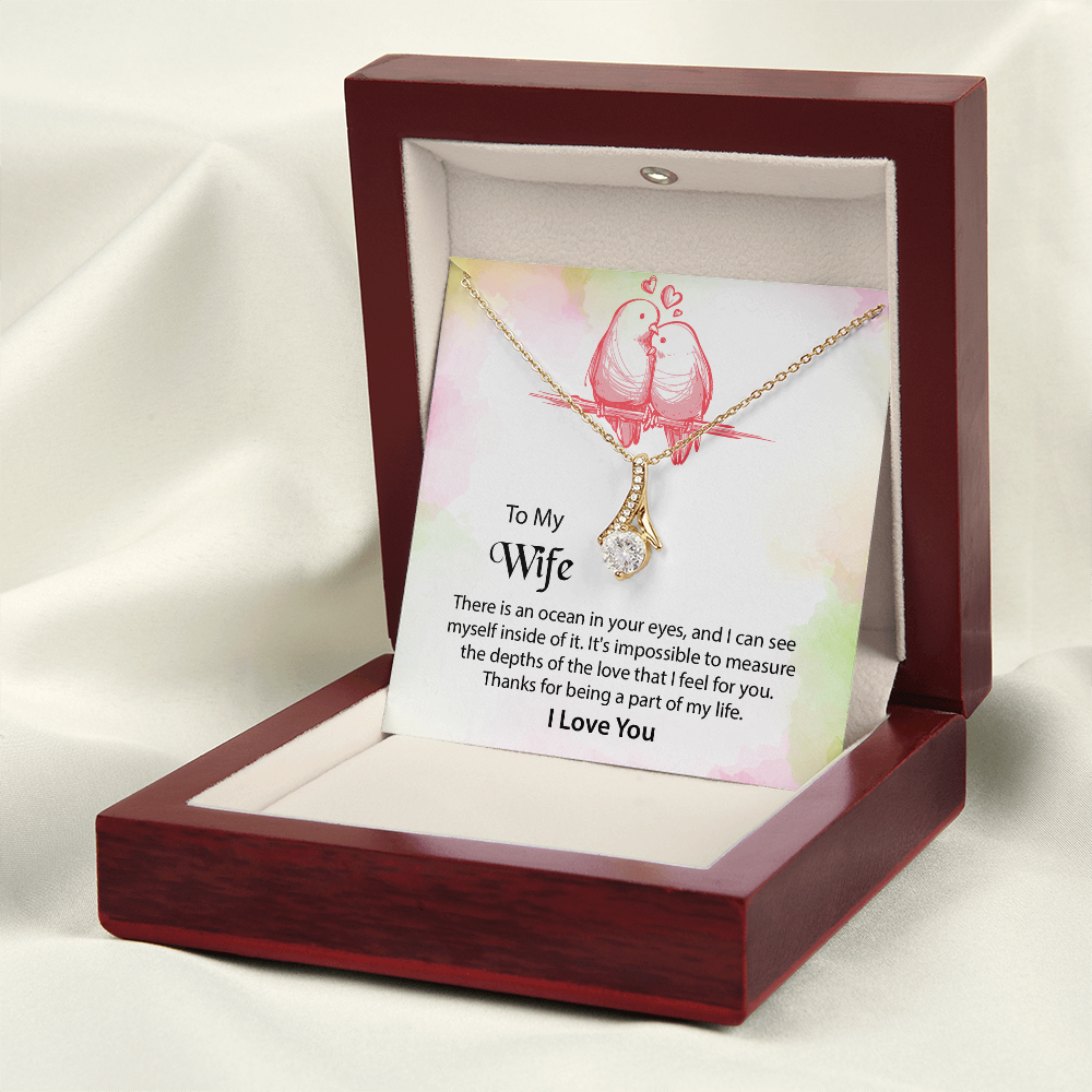 To My Wife Alluring Beauty Necklace, Message Card Jewelry, Anniversary Gift for Wife, Wife Birthday Gift, Mothers Day Gift for Wife