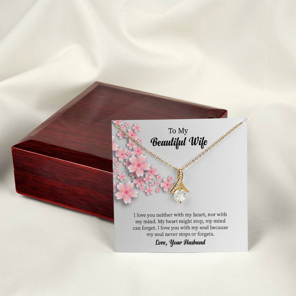 To My Beautiful Wife Alluring Beauty Necklace, Romantic Anniversary Gift for Wife, Wife Birthday Gift, Necklace for Wife