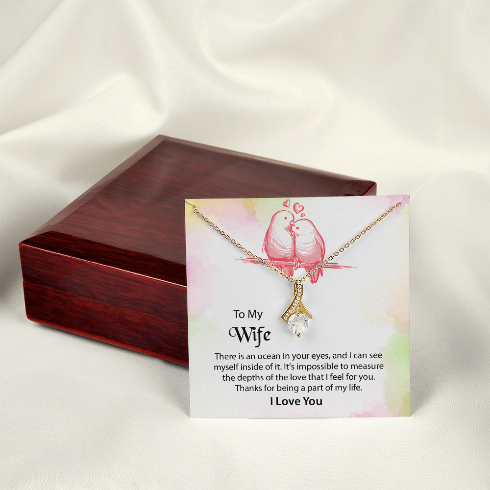 To My Wife Alluring Beauty Necklace, Message Card Jewelry, Anniversary Gift for Wife, Wife Birthday Gift, Mothers Day Gift for Wife