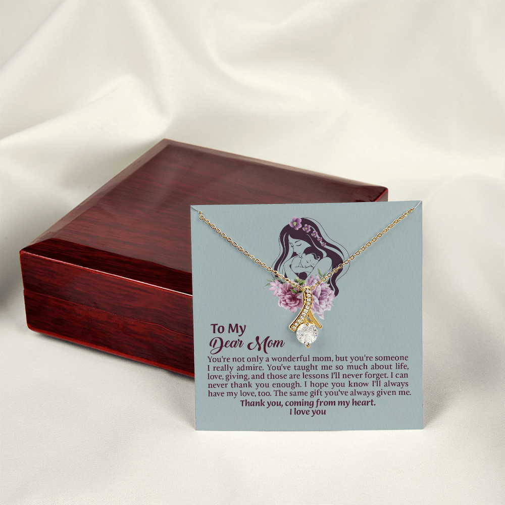 Dear Mom Alluring Beauty Necklace, Thoughtful Present from Son, Mom Necklace From daughter, Mothers Day Gift for Mom