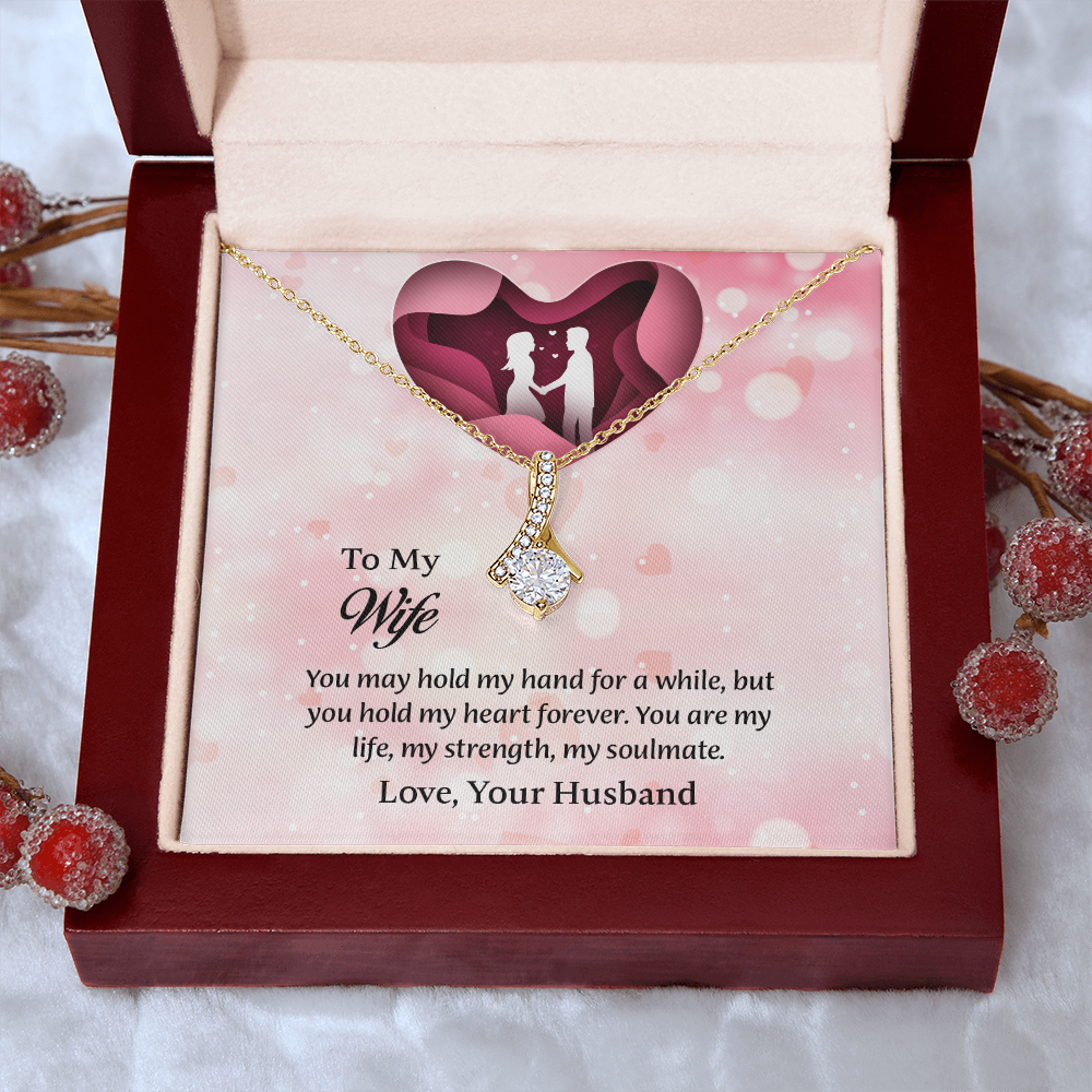 To My Wife Alluring Beauty Necklace, Wife Jewelry, Message Card Jewelry, Anniversary Gift for Wife, Wife Birthday Gift, Necklace for Wife