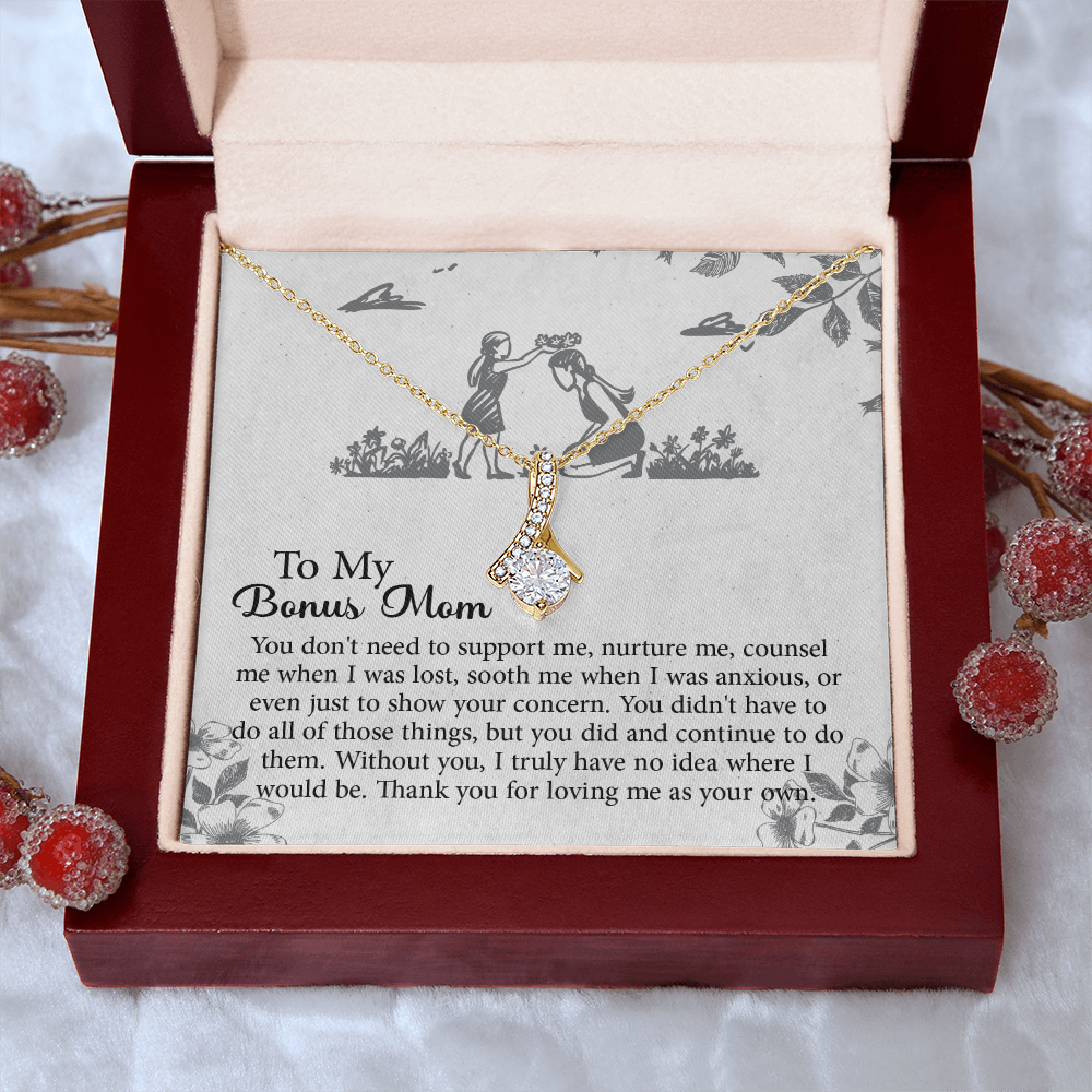 To my Bonus Mom Gift, Meaningful Second Mom Necklace, Mothers Day Necklace For Step Mom, Wedding Second Mom Present