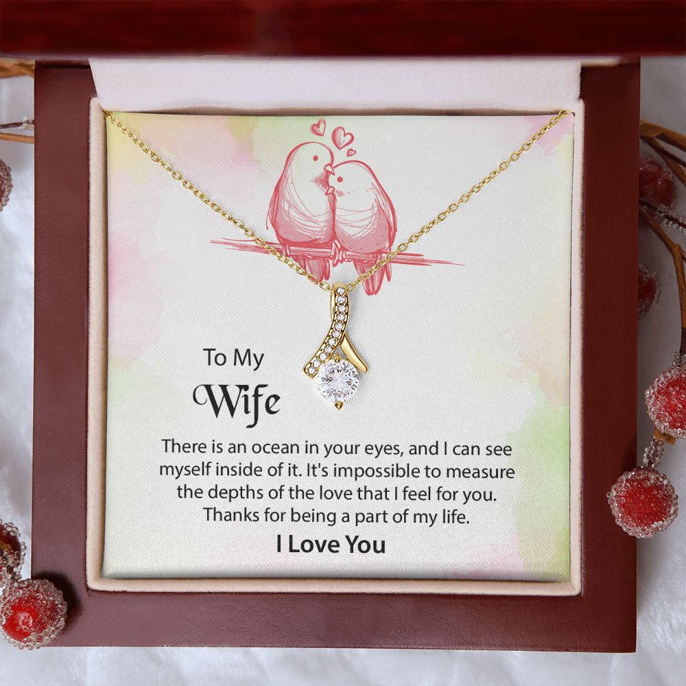 To My Wife Alluring Beauty Necklace, Message Card Jewelry, Anniversary Gift for Wife, Wife Birthday Gift, Mothers Day Gift for Wife