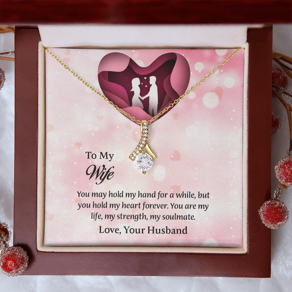 To My Wife Alluring Beauty Necklace, Wife Jewelry, Message Card Jewelry, Anniversary Gift for Wife, Wife Birthday Gift, Necklace for Wife