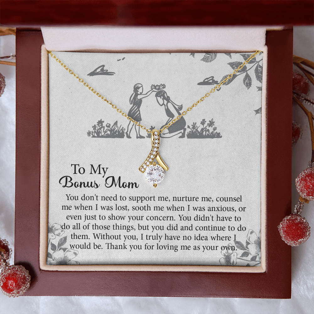 To my Bonus Mom Gift, Meaningful Second Mom Necklace, Mothers Day Necklace For Step Mom, Wedding Second Mom Present