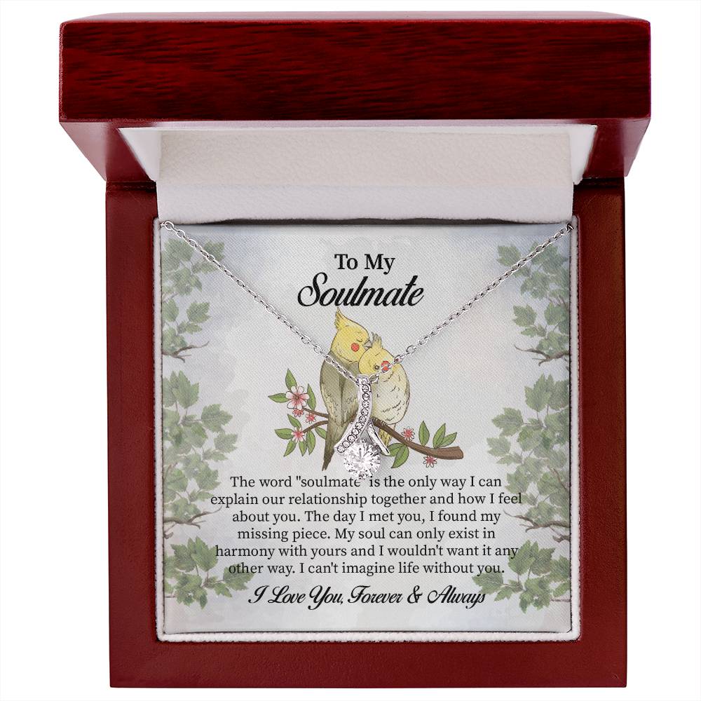 UNIDAZE To My Soulmate Necklace Gift for Wife From Husband Romantic Valentine Jewelry For Wife Anniversary Gift Fiancée Birthday Present Girlfriend ShineOn Fulfillment C30084TG C30084TR PB23-WOOD PT-4363 TNM-1 USER-188348