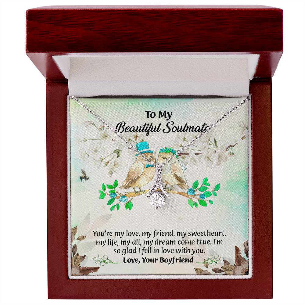 UNIDAZE To My Beautiful Soulmate Necklace, Birthday Gifts for Girlfriend, Necklace for Wife, Gift for Future Wife's Birthday ShineOn Fulfillment C30084TG C30084TR PB23-WOOD PT-4363 TNM-1 USER-188348