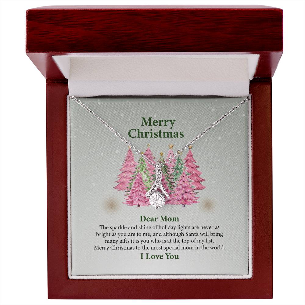 UNIDAZE Christmas Gift Necklace For Mom, Gift For Mom, Merry Christmas Mom Necklace, Mother Christmas Necklace With Message Card, Mom Gift ShineOn Fulfillment C30084TG C30084TR PB23-WOOD PT-4363 TNM-1 USER-188348