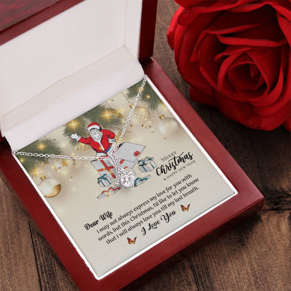 To My Wife Necklace, Christmas New Year Gift For Wife, Sentimental Gift From Husband, Meaningful Gift For Her, Romantic Jewelry For Wife, Love Message Card For Special Occasions