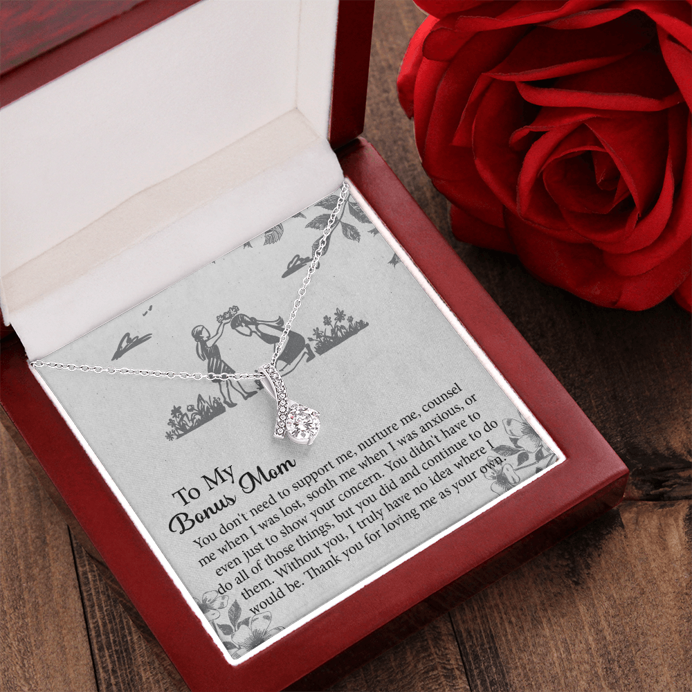To my Bonus Mom Gift, Meaningful Second Mom Necklace, Mothers Day Necklace For Step Mom, Wedding Second Mom Present