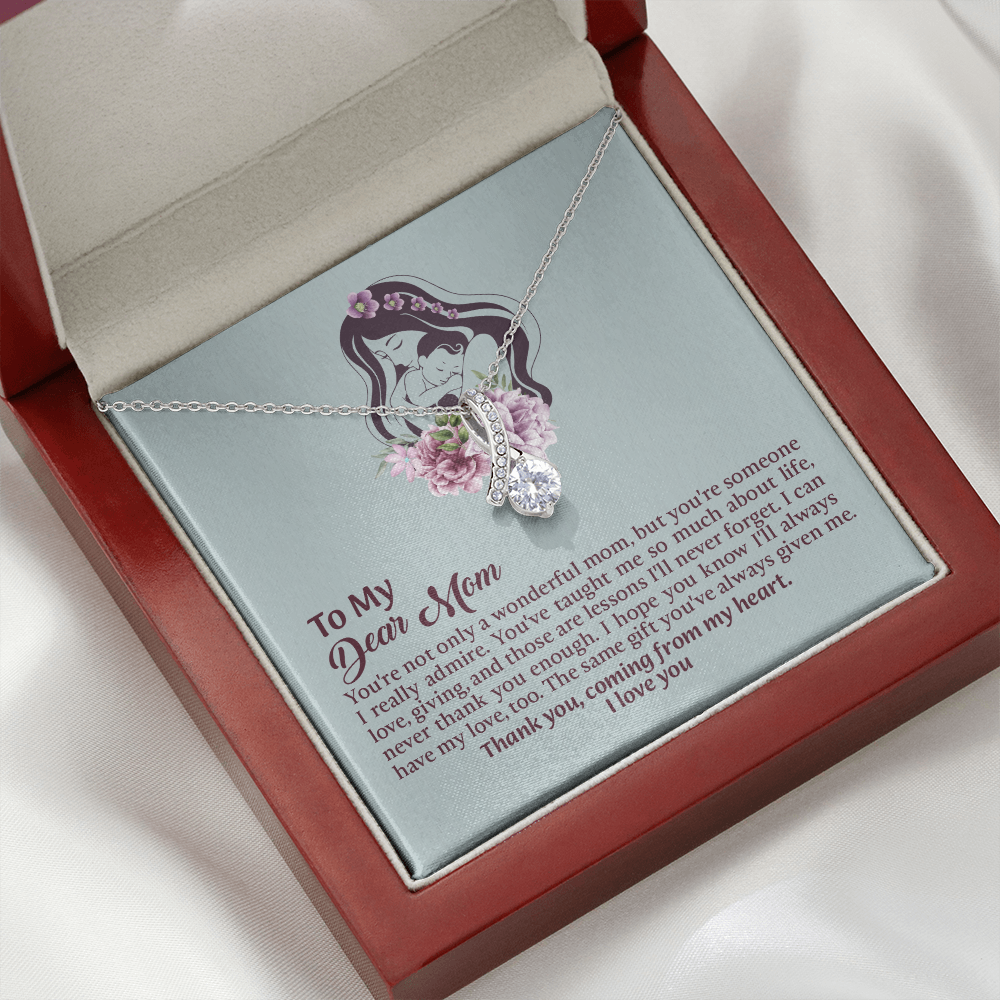 Dear Mom Alluring Beauty Necklace, Thoughtful Present from Son, Mom Necklace From daughter, Mothers Day Gift for Mom