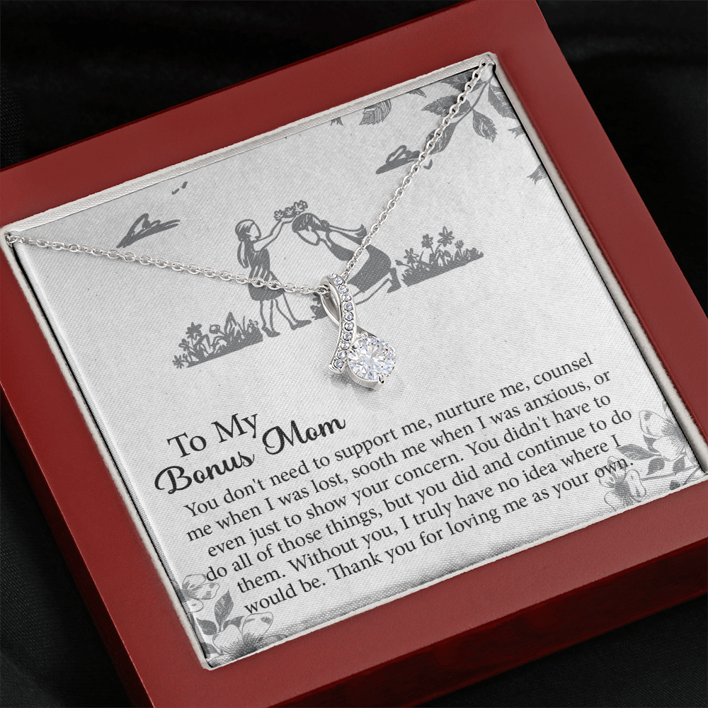 To my Bonus Mom Gift, Meaningful Second Mom Necklace, Mothers Day Necklace For Step Mom, Wedding Second Mom Present