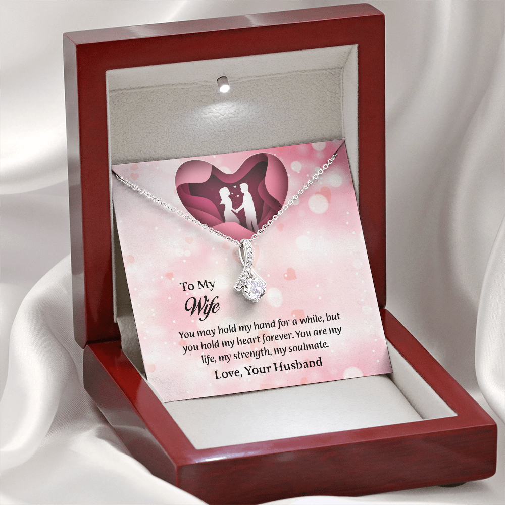 To My Wife Alluring Beauty Necklace, Wife Jewelry, Message Card Jewelry, Anniversary Gift for Wife, Wife Birthday Gift, Necklace for Wife