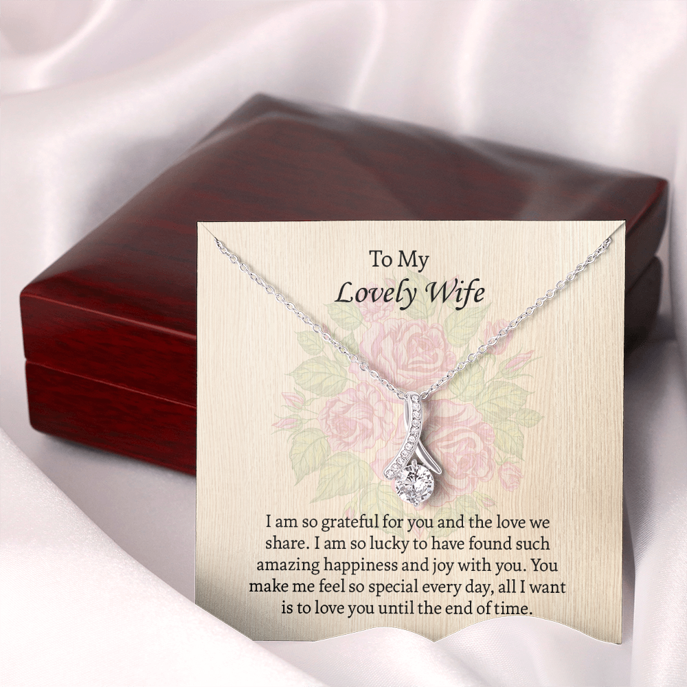 To My Lovely Wife Alluring Beauty necklace, Wife Jewelry, Anniversary Gift for Wife, Wife Birthday Gift, Necklace for Wife