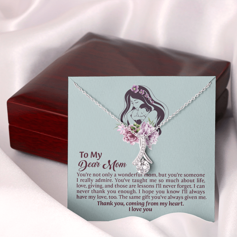 Dear Mom Alluring Beauty Necklace, Thoughtful Present from Son, Mom Necklace From daughter, Mothers Day Gift for Mom