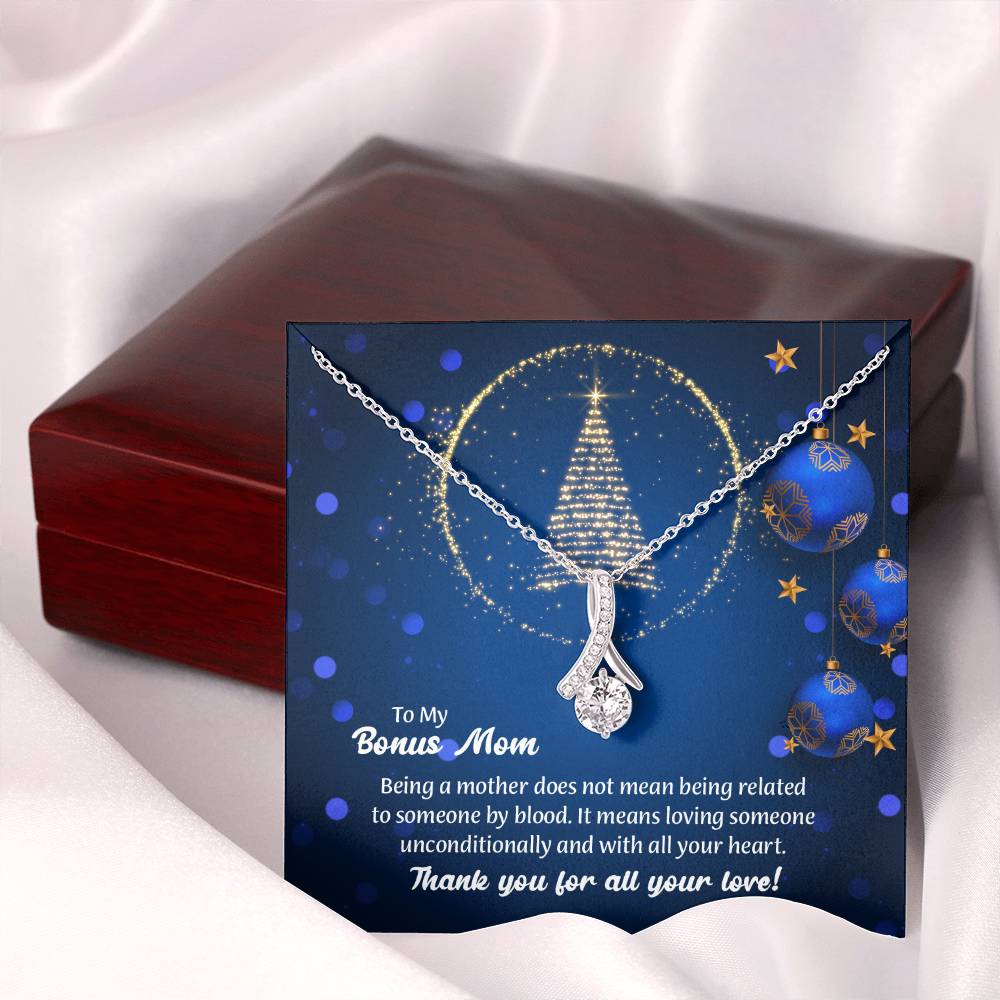 UNIDAZE To My Bonus Mom Christmas Gift Necklace, Unbiological Mom Gift, Step Mom Gift, Alluring Beauty Necklace on Message Card, Foster Mom Gift ShineOn Fulfillment C30084TG C30084TY PB23-WOOD PT-4363 TNM-1 USER-188348