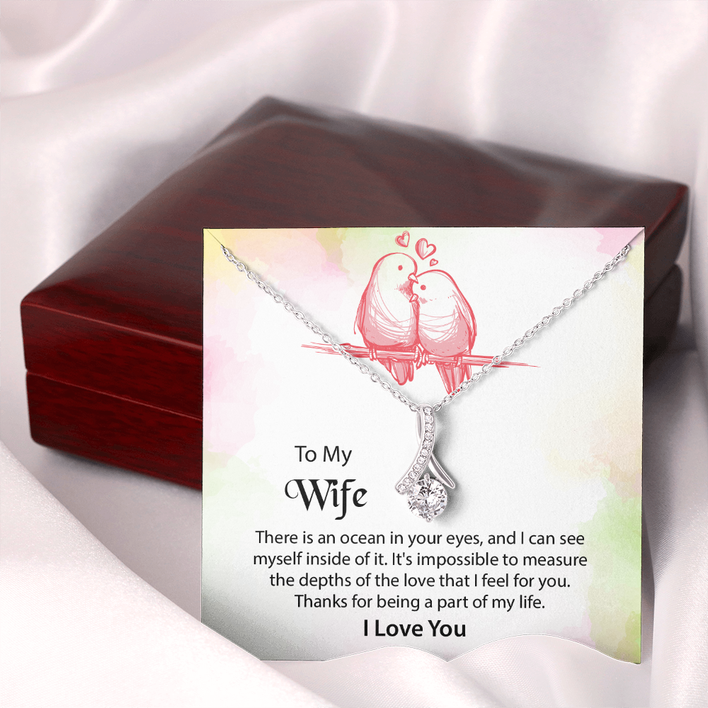 To My Wife Alluring Beauty Necklace, Message Card Jewelry, Anniversary Gift for Wife, Wife Birthday Gift, Mothers Day Gift for Wife