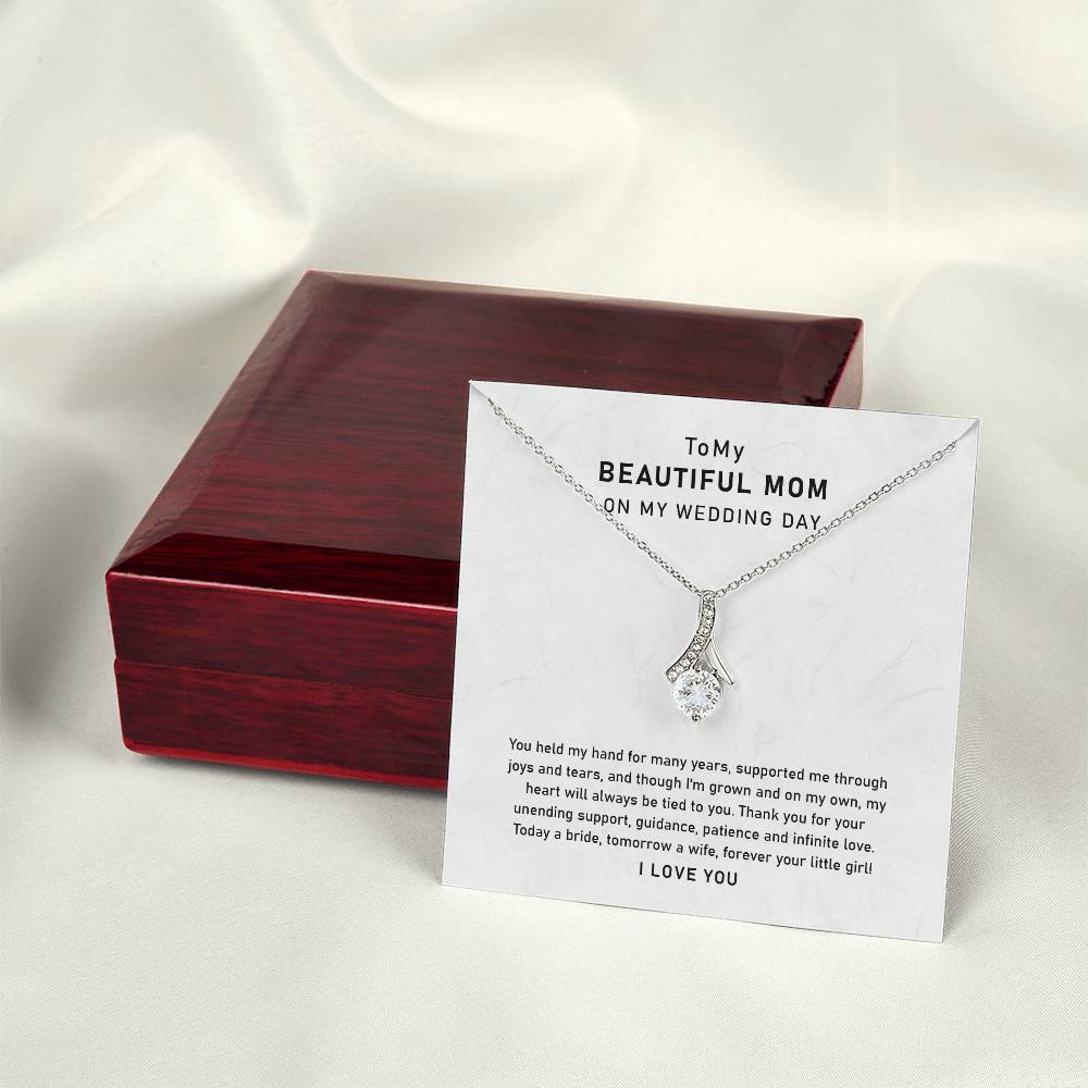 UNIDAZE To My Mom On My Wedding Day, Mother Of Bride Necklace, To My Mom Necklace, Mother Of Bride Gift, Mother Of The Bride Necklace, To My Mom ShineOn Fulfillment C30084TG C30084TY PB23-WOOD PT-4363 TNM-1 USER-188348