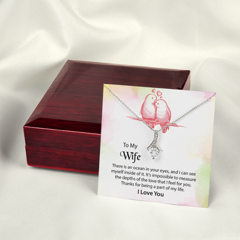 To My Wife Alluring Beauty Necklace, Message Card Jewelry, Anniversary Gift for Wife, Wife Birthday Gift, Mothers Day Gift for Wife