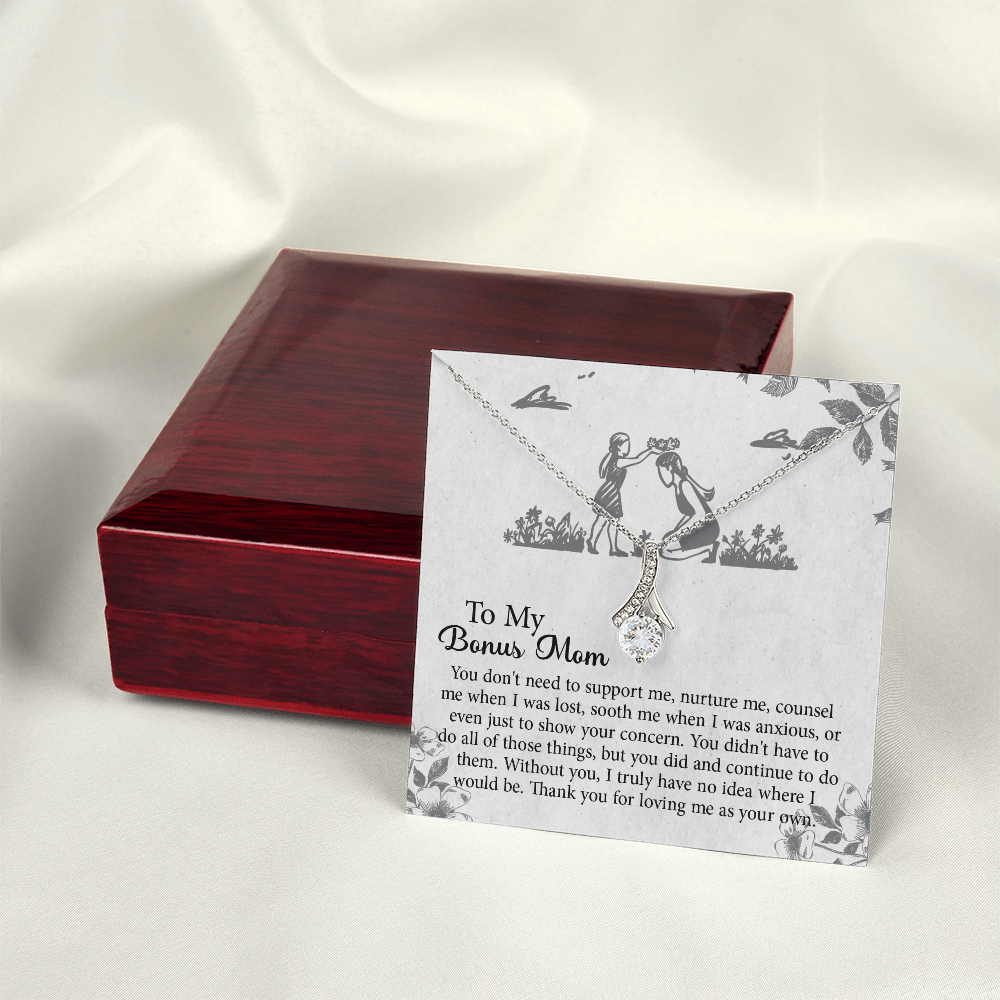 To my Bonus Mom Gift, Meaningful Second Mom Necklace, Mothers Day Necklace For Step Mom, Wedding Second Mom Present