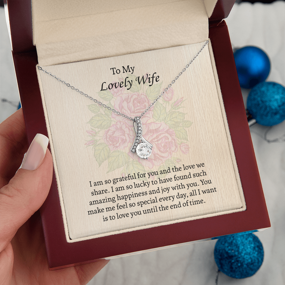 To My Lovely Wife Alluring Beauty necklace, Wife Jewelry, Anniversary Gift for Wife, Wife Birthday Gift, Necklace for Wife