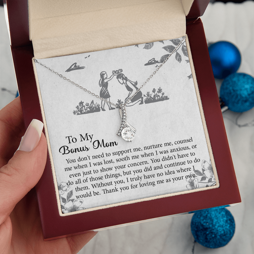 To my Bonus Mom Gift, Meaningful Second Mom Necklace, Mothers Day Necklace For Step Mom, Wedding Second Mom Present
